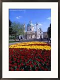 Karlskirche (Church) with Flower Bed in Foreground, Wieden, Vienna, Austria Framed Photographic Poster Print by Richard Nebesky, 21x29