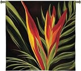 Review ArtExpression  / Birds of Paradise II - Artist: St Amant - Fabric Size: 53.00 by 53.00 inches Wall Tapestry with hanging rods and tassels included