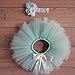 DZT1968 Baby Girl Headband Lace Bowknot Tutu Skirts Costume Photo Prop Outfit Light Green