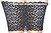 Women's Plus Size Floral Lace Unlined Stretchy Strapless See Through Bandeau Tube Top (S-L, Black)
