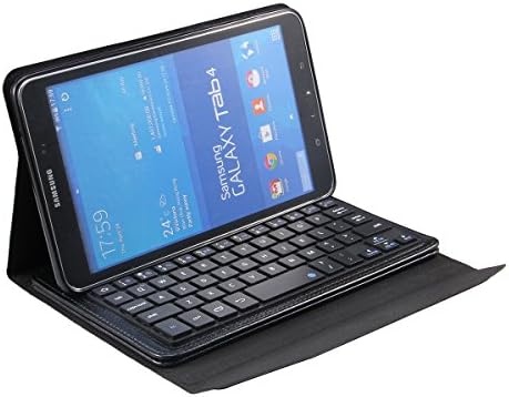 XKTTSUEERCRR Samsung Galaxy Tab 4 8.0 ultra-thin Bluetooth Keyboard Portfolio Case - DETACHABLE Bluetooth Keyboard Stand Case / CoverSamsung Galaxy Tab 4 8.0 inch Tablet SM-T330 SM-T331 SM-T335 only fit Samsung Galaxy Tab 4 8.0