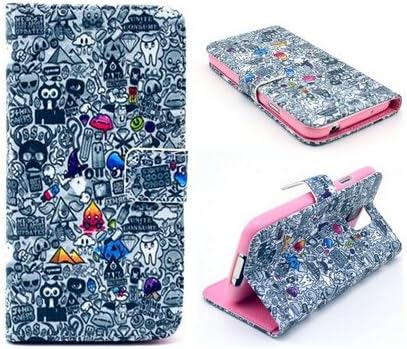 Ezydigital Fahsion Cute Picture PU Leather Flip Wallet Stand Cover With Credit Card Slots Case for Samsung Galaxy S5