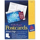 Avery Color Laser Postcard, Perforated, 4" x 6", 80 per Box, White (5889)