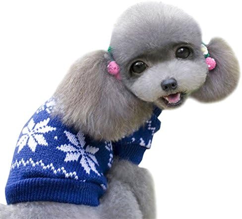 PEIPET Pet Dog Cute Embroidery Pattern Knit Turtleneck Knitting Sweater Blue 5