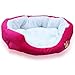 Leegoal Cute Paw Print Comfortable Pets Dog Cats Puppy Kitten Nest Pad Soft Fleece Bedo (M,Roseo)