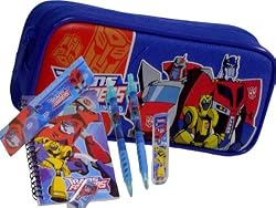 New Transformers Blue Pencil Case + Stationery Set