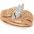 18K Rose Gold Diamond Wedding Set - 0.66 Ct.