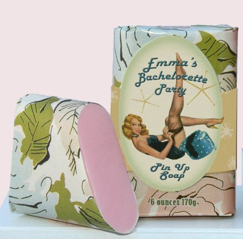Dolce Mia Golden Girl Vintage Pin-up Floral Tuberose Natural Soap Bar with Shea Butter 6 oz. (6 per order) Personalized Gift Favors