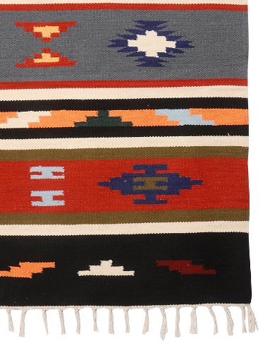 Imagen 3 de Hecho a mano de diseño indio de algodón Yoga Mat Alfombra moderna Alfombra-Tamaño 80 x 50 pulgadas