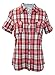 Women's Short Sleeve 100% Cotton Plaid Button Down Shirt