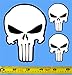 The Punisher Skull - Set of 3 HQ 2 Color White on Black Vinyl Sticker Decals!