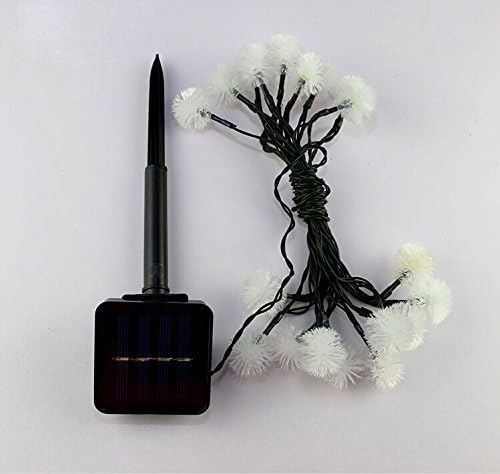 Archie Benson 20led Solar Power Bubble Waterproof String Fur Ball, 4.8m Fairy Decorative Light For Outdoor, Homes, Christmas, Gardens, Wedding, Party ,Fence (White)