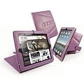 Tuff-Luv Tri-Axis Stasis Series: Faux Leather Case Cover for Apple iPad 2 - Purple for Rianna's Fund