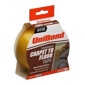 UniBond Removable Carpet to Floor Tape High Strength Adhesive Clear 50 mm x 10 m