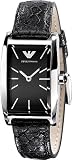 Emporio Armani Black Python Strap Black Dial Women's Watch #AR0728