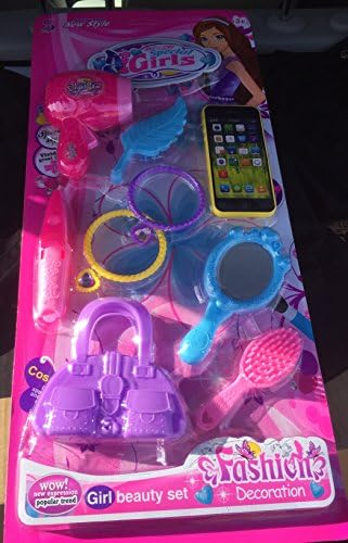 DT Stylish Girls Deluxe Beauty Fashion Play Set with Hairdryer, Curling Iron, Mirror, Curlers, Cell Phone and Carry Case