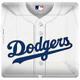 Los Angeles Dodgers Baseball Square Banquet Dinner Plates (18) Party Supplies