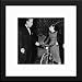 Audrey Hepburn Custom Framed And Matted B&W Photo (Bicycle) Total Size: 20x20 Inches