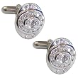 Cufflinks Sterling Silver Pair Zircon Gemstone (cflng237)
