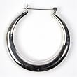 Sterling Silver Plain Hoop Earrings - Size: 49mm