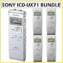 Sony ICD-UX71 Digital Voice Recorder with 1GB Flash Memory (BUNDLE OF 5)