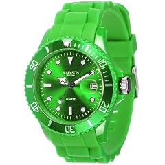 Madison New York Unisex-Armbanduhr Candy Time Analog Silikon gr�n U4167-10/2