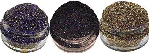 Lumikki Cosmetics Trio Set of 3 Glitters For Eyeshadow / Eye Shadow / Eyes / Face / Lips / Nails Makeup - Compare to NYX - Shimmer Makeup Powder - Holographic Cosmetic Loose Glitter (Trio 10)