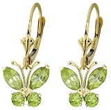 51oOPINzNgL. SL160  14k Solid Gold Peridot Butterfly Earrings