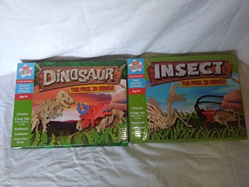 Kids Create Dinosaur and Insect 3D models Kit for Kids (2 Per Box) 2 item Bundle