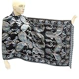 IMAGE OF Woman Cotton Scarf Shawl In Self Design Flower Work & Sequence Work (Free Shipping) Stle0273r