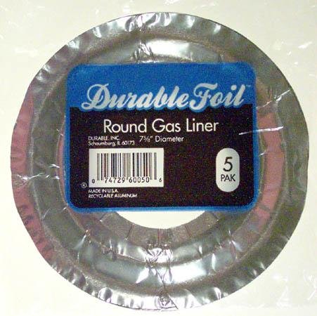 Durable Foil Round Gas Burner Liners - 12 Packs Per Case