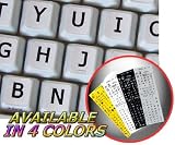 ENGLISH US LARGE UPPER CASE NON-TRANSPARENT STICKERS ON WHITE BACKGROUND