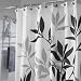 InterDesign Fabric Shower Curtain, Gray Leaves