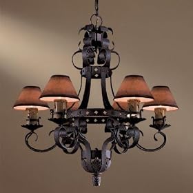 Mission Inn Collection Six Light Iron Chandelier