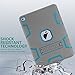 TOPSKY Compatible with iPad Air 2 Case, iPad A1566/A1567 Kids Proof Case, Heavy Duty Shockproof Rugged Armor Defender Kickstand Protective Cover Case for iPad Air 2 Grey Blue