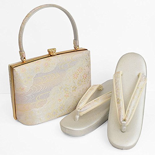 和ごころきもの屋　【紗織】ブランド【草履バッグセット】Ｌサイズ【帯地】パールトーン加工済【３枚芯】【日本製】和装バッグ　着物　バッグ　セット　フォーマル　単品　礼装　留袖　成人式　結婚式　訪問着　附下げ　振袖　bagset187