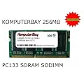 KOMPUTERBAY 256MB 133Mhz PC133 SDRAM SODIMM (144 Pin) Laptop RAM 16Mx16x8 (8 Chip Basierung)