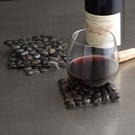 Black Beach Stone Coasters (set of 4) by