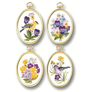 Janlynn-Embroidery-Kit-4-1-4-Inch-by-3-1-4-Inch-Wildflowers-and-Finches