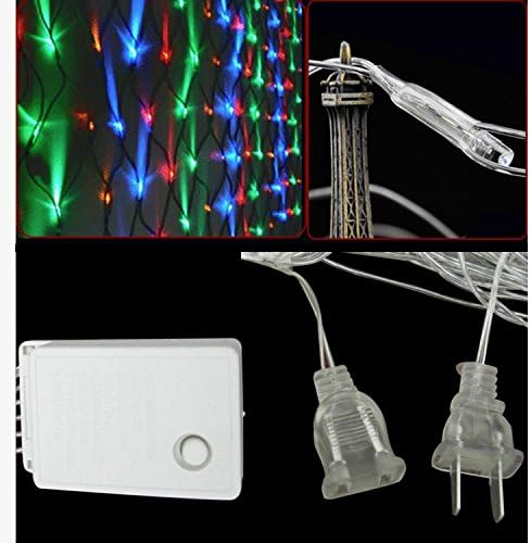 Ali Huang 100 LED Net Mesh Fairy Lights Twinkle Lighting Christmas Wedding with tail plug(RGB)