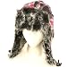 Faux Fur Plaid Winter Trooper Trapper Ski Hat Gray Pink