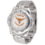 Texas Longhorns Suntime Mens Sports Watch w/ Steel Band - NCAA College Athletics