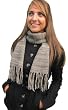 Handmade Pure Alpaca Natural Fiber Scarf - Elegance Collection - Oatmeal (Men/women/classic Fringes)
