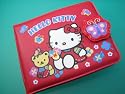 Hello Kitty with Teddy: Red Vinyl Folding Id Wallet
