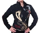 New Ed Hardy by Christian Audigier Womens Panther & Roses Tattoo Moto Jacket, EHJW6011