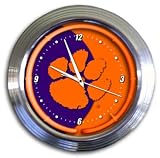 Clemson University Tigers New Neon Light Wall Clock