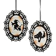 Halloween Icon Ornaments Witch and Black Cat