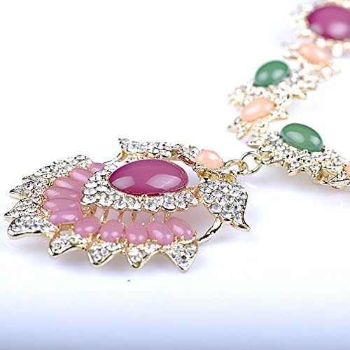 Dante Power Womens Alloy Created Multicolor Gemstones Pendants Fashion Choker Collar Necklaces Multicolor