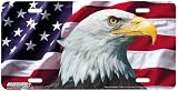 Flag and Feathers – American Bald Eagle Flag Art Print – License Plate Car Tag By Carl Brenders From Airstrike