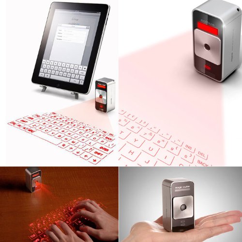 Celluon レーザー投影式キーボード Magic Cube シルバー Bluetooth USB keyboard